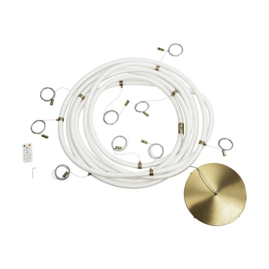 kelvo® GLOW 61669 Μοντέρνο Κρεμαστό Φωτιστικό Οροφής LED 105W 10500lm 360° AC 220-240V IP20 Ρυθμιζόμενο Λευκό CCT με Χειριστήριο από 2700K έως 6000K Dimmable - Lumileds SMD Chip - Χρυσό Πλατίνα & Λευκό Νήμα - Μ300 x Π300 x Υ120cm - 3 Χρόνια Εγγύηση kelvo® GLOW 61669 Μοντέρνο Κρεμαστό Φωτιστικό Οροφής LED 105W 10500lm 360° AC 220-240V IP20 Ρυθμιζόμενο Λευκό CCT με Χειριστήριο από 2700K έως 6000K Dimmable - Lumileds SMD Chip - Χρυσό Πλατίνα & Λευκό Νήμα - Μ300 x Π300 x Υ120cm - 3 Χρόνια Εγγύηση
