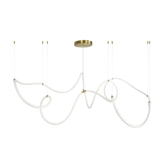 kelvo® GLOW 61669 Μοντέρνο Κρεμαστό Φωτιστικό Οροφής LED 105W 10500lm 360° AC 220-240V IP20 Ρυθμιζόμενο Λευκό CCT με Χειριστήριο από 2700K έως 6000K Dimmable - Lumileds SMD Chip - Χρυσό Πλατίνα & Λευκό Νήμα - Μ300 x Π300 x Υ120cm - 3 Χρόνια Εγγύηση kelvo® GLOW 61669 Μοντέρνο Κρεμαστό Φωτιστικό Οροφής LED 105W 10500lm 360° AC 220-240V IP20 Ρυθμιζόμενο Λευκό CCT με Χειριστήριο από 2700K έως 6000K Dimmable - Lumileds SMD Chip - Χρυσό Πλατίνα & Λευκό Νήμα - Μ300 x Π300 x Υ120cm - 3 Χρόνια Εγγύηση