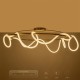 kelvo® GLOW 61675 Μοντέρνο Φωτιστικό Οροφής LED 89W 8900lm 360° AC 220-240V IP20 Ρυθμιζόμενο Λευκό CCT με Χειριστήριο από 2700K έως 6000K Dimmable - Lumileds SMD Chip - Χρυσό Πλατίνα & Λευκό Νήμα - Μ150 x Π150 x Υ30cm - 3 Χρόνια Εγγύηση
