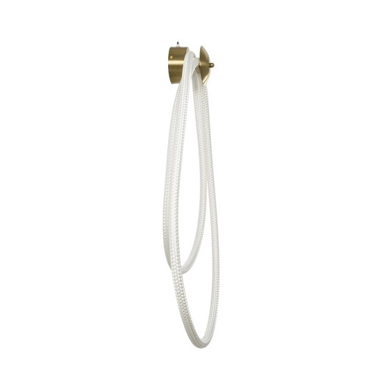 kelvo® GLOW 61676 Μοντέρνο Φωτιστικό Τοίχου - Απλίκα LED 45W 4500lm 360° AC 220-240V IP20 Ρυθμιζόμενο Λευκό CCT με Χειριστήριο από 2700K έως 6000K Dimmable - Lumileds SMD Chip - Χρυσό Πλατίνα & Λευκό Νήμα - Μ30 x Π15 x Υ110cm - 3 Χρόνια Εγγύηση