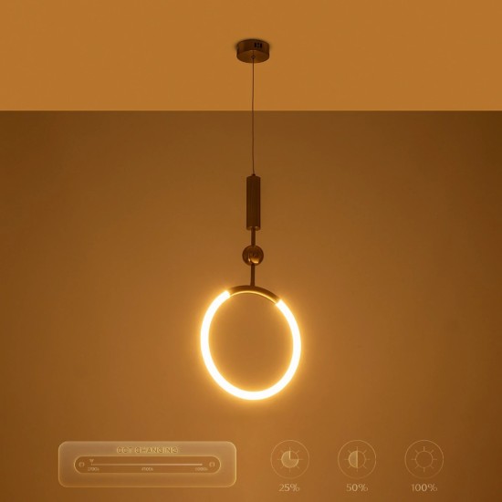 kelvo® GLOW 61678 Μοντέρνο Κρεμαστό Φωτιστικό Οροφής LED 18W 1800lm 360° AC 220-240V IP20 Ρυθμιζόμενο Λευκό CCT με On/Off 2700K/4500K/6000K - Lumileds SMD Chip - Χρυσό Πλατίνα & Λευκό Νήμα - Μ30 x Π30 x Υ65cm - 3 Χρόνια Εγγύηση kelvo® GLOW 61678 Μοντέρνο Κρεμαστό Φωτιστικό Οροφής LED 18W 1800lm 360° AC 220-240V IP20 Ρυθμιζόμενο Λευκό CCT με On/Off 2700K/4500K/6000K - Lumileds SMD Chip - Χρυσό Πλατίνα & Λευκό Νήμα - Μ30 x Π30 x Υ65cm - 3 Χρόνια Εγγύηση