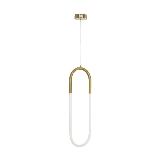 kelvo® GLOW 61679 Μοντέρνο Κρεμαστό Φωτιστικό Οροφής LED 18W 1800lm 360° AC 220-240V IP20 Ρυθμιζόμενο Λευκό CCT με On/Off 2700K/4500K/6000K - Lumileds SMD Chip - Χρυσό Πλατίνα & Λευκό Νήμα - Μ20 x Π5 x Υ60cm - 3 Χρόνια Εγγύηση