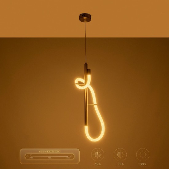 kelvo® GLOW 61680 Μοντέρνο Κρεμαστό Φωτιστικό Οροφής LED 24W 2400lm 360° AC 220-240V IP20 Ρυθμιζόμενο Λευκό CCT με On/Off 2700K/4500K/6000K - Lumileds SMD Chip - Χρυσό Πλατίνα & Λευκό Νήμα - Μ30 x Π30 x Υ66cm - 3 Χρόνια Εγγύηση kelvo® GLOW 61680 Μοντέρνο Κρεμαστό Φωτιστικό Οροφής LED 24W 2400lm 360° AC 220-240V IP20 Ρυθμιζόμενο Λευκό CCT με On/Off 2700K/4500K/6000K - Lumileds SMD Chip - Χρυσό Πλατίνα & Λευκό Νήμα - Μ30 x Π30 x Υ66cm - 3 Χρόνια Εγγύηση