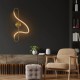 kelvo® GLOW 61683 Μοντέρνο Φωτιστικό Τοίχου - Απλίκα LED 18W 1800lm 360° AC 220-240V IP20 Ρυθμιζόμενο Λευκό CCT με On/Off 2700K/4500K/6000K - Lumileds SMD Chip - Χρυσό Πλατίνα & Λευκό Νήμα - Μ30 x Π15 x Υ70cm - 3 Χρόνια Εγγύηση