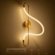kelvo® GLOW 61683 Μοντέρνο Φωτιστικό Τοίχου - Απλίκα LED 18W 1800lm 360° AC 220-240V IP20 Ρυθμιζόμενο Λευκό CCT με On/Off 2700K/4500K/6000K - Lumileds SMD Chip - Χρυσό Πλατίνα & Λευκό Νήμα - Μ30 x Π15 x Υ70cm - 3 Χρόνια Εγγύηση