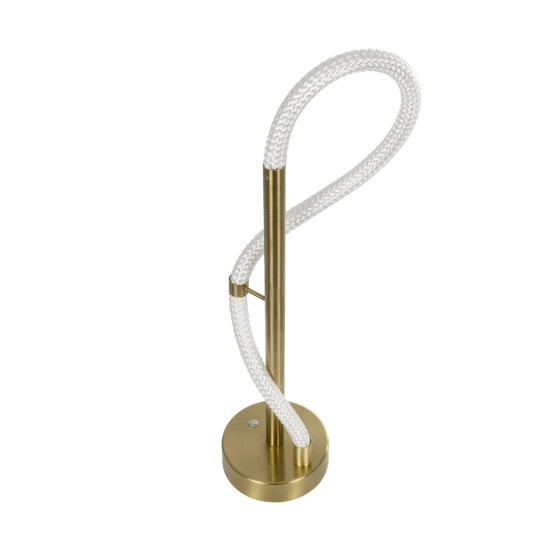 kelvo® GLOW 61685 Μοντέρνο Επιτραπέζιο Φωτιστικό Πορτατίφ LED 18W 1800lm 360° AC 220-240V IP20 Ρυθμιζόμενο Λευκό CCT με Αφή 2700K/4500K/6000K Dimmable - Lumileds SMD Chip - Χρυσό Πλατίνα & Λευκό Νήμα - Μ30 x Π30 x Υ60cm - 3 Χρόνια Εγγύηση