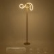 kelvo® GLOW 61687 Μοντέρνο Επιδαπέδιο Φωτιστικό LED 30W 3000lm 360° AC 220-240V IP20 Ρυθμιζόμενο Λευκό CCT με Αφή 2700K/4500K/6000K Dimmable - Lumileds SMD Chip - Χρυσό Πλατίνα & Λευκό Νήμα - Μ45 x Π45 x Υ160cm - 3 Χρόνια Εγγύηση