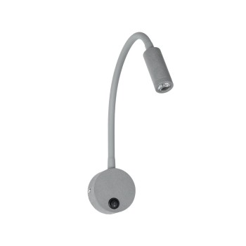 GLOBOSTAR® GOOSE 61689 Μοντέρνο Φωτιστικό Τοίχου - Απλίκα Ξενοδοχείου Reading Light LED 3W 300lm 36° AC 220-240V IP20 Θερμό Λευκό 2700K - CREE XPE Chip & TÜV SÜD Driver - Γκρι Ανθρακί Ματ - Μ6.5 x Π15 x Υ24.5cm - 3 Χρόνια Εγγύηση