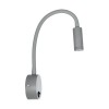 GloboStar® GOOSE 61689 Φωτιστικό Τοίχου - Απλίκα LED 3W 300lm 36° AC 220-240V IP20 - Reading Light - Θερμό Λευκό 2700K Γκρι Αλουμίνιο - Μ6.5 x Π22.5 x Υ23cm - 5 Xρόνια Εγγύηση