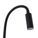 GloboStar® GOOSE 61690 Φωτιστικό Τοίχου - Απλίκα LED 3W 300lm 36° AC 220-240V IP20 - Reading Light - Θερμό Λευκό 2700K Μαύρο Αλουμίνιο - Μ6.5 x Π22.5 x Υ23cm - 5 Xρόνια Εγγύηση