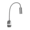 GloboStar® GOOSE 61691 Φωτιστικό Τοίχου - Απλίκα LED 3W 300lm 36° AC 220-240V IP20 - Reading Light - Θερμό Λευκό 2700K Ασημί Αλουμίνιο - Μ6.5 x Π22.5 x Υ23cm - 5 Xρόνια Εγγύηση