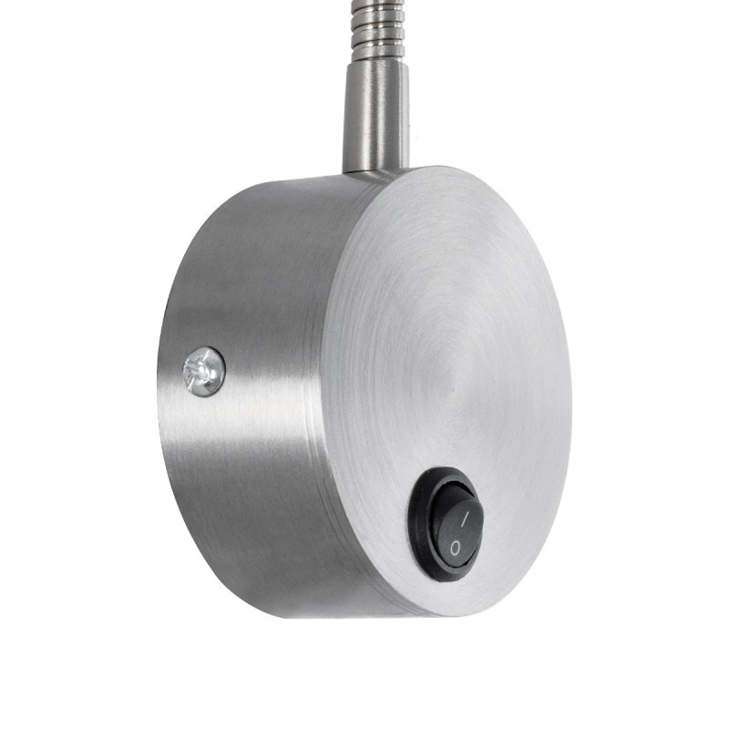 GloboStar® GOOSE 61691 Φωτιστικό Τοίχου - Απλίκα LED 3W 300lm 36° AC 220-240V IP20 - Reading Light - Θερμό Λευκό 2700K Ασημί Αλουμίνιο - Μ6.5 x Π22.5 x Υ23cm - 5 Xρόνια Εγγύηση