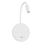 GLOBOSTAR® GOOSE 61693 Μοντέρνο Φωτιστικό Τοίχου - Απλίκα Ξενοδοχείου Reading Light με Φορτιστή USB 3A LED 6W 600lm 36° & 360° AC 220-240V IP20 Θερμό Λευκό 2700K - CREE XPE & Lumileds SMD Chip - Λευκό Ματ - Μ15.5 x Π15 x Υ30.5cm - 3 Χρόνια Εγγύηση