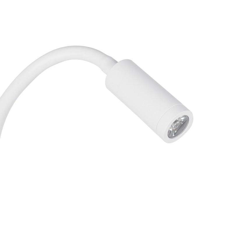 GLOBOSTAR® GOOSE 61693 Μοντέρνο Φωτιστικό Τοίχου - Απλίκα Ξενοδοχείου Reading Light με Φορτιστή USB 3A LED 6W 600lm 36° & 360° AC 220-240V IP20 Θερμό Λευκό 2700K - CREE XPE & Lumileds SMD Chip - Λευκό Ματ - Μ15.5 x Π15 x Υ30.5cm - 3 Χρόνια Εγγύηση