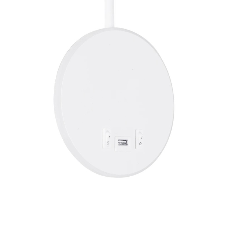 GLOBOSTAR® GOOSE 61693 Μοντέρνο Φωτιστικό Τοίχου - Απλίκα Ξενοδοχείου Reading Light με Φορτιστή USB 3A LED 6W 600lm 36° & 360° AC 220-240V IP20 Θερμό Λευκό 2700K - CREE XPE & Lumileds SMD Chip - Λευκό Ματ - Μ15.5 x Π15 x Υ30.5cm - 3 Χρόνια Εγγύηση