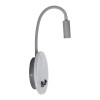 GloboStar® GOOSE 61694 Φωτιστικό Τοίχου - Απλίκα LED 6W 600lm 36° AC 220-240V IP20  - Reading Light & 360° Κρυφός Φωτισμός - Φορτιστής USB 3A - Θερμό Λευκό 2700K Γκρι Αλουμίνιο - Μ15.5 x Π22.5 x Υ30cm - 5 Xρόνια Εγγύηση