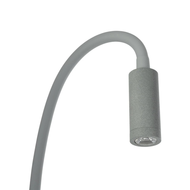 GloboStar® GOOSE 61694 Φωτιστικό Τοίχου - Απλίκα LED 6W 600lm 36° AC 220-240V IP20  - Reading Light & 360° Κρυφός Φωτισμός - Φορτιστής USB 3A - Θερμό Λευκό 2700K Γκρι Αλουμίνιο - Μ15.5 x Π22.5 x Υ30cm - 5 Xρόνια Εγγύηση
