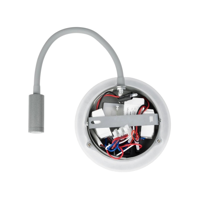 GloboStar® GOOSE 61694 Φωτιστικό Τοίχου - Απλίκα LED 6W 600lm 36° AC 220-240V IP20  - Reading Light & 360° Κρυφός Φωτισμός - Φορτιστής USB 3A - Θερμό Λευκό 2700K Γκρι Αλουμίνιο - Μ15.5 x Π22.5 x Υ30cm - 5 Xρόνια Εγγύηση