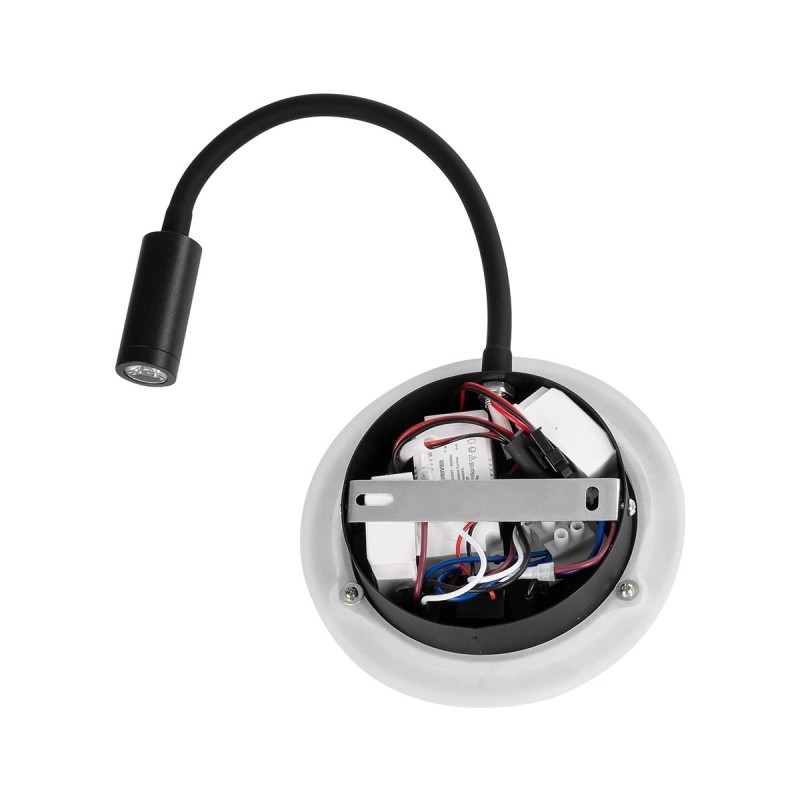 GloboStar® GOOSE 61695 Φωτιστικό Τοίχου - Απλίκα LED 6W 600lm 36° AC 220-240V IP20 - Reading Light & 360° Κρυφός Φωτισμός - Φορτιστής USB 3A - Θερμό Λευκό 2700K Μαύρο - Μ15.5 x Π22.5 x Υ30cm - 5 Xρόνια Εγγύηση