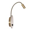 GloboStar® GOOSE 61697 Φωτιστικό Τοίχου - Απλίκα LED 6W 600lm 36° AC 220-240V IP20 - Reading Light & 360° Κρυφός Φωτισμός - Φορτιστής USB 3A - Θερμό Λευκό 2700K Χρυσό Βούρτσας - Μ15.5 x Π22.5 x Υ30cm - 5 Xρόνια Εγγύηση