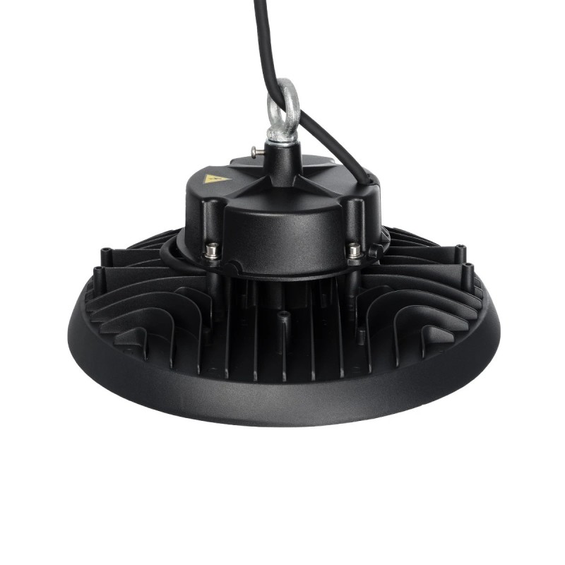 GLOBOSTAR® INDUSTRY 61704 Βιομηχανικό Φωτιστικό Καμπάνα High Bay UFO Τεχνολογίας Smart Group Linkable Control System 2.4Ghz με Αισθητήρα Κίνησης Microwave LED 100W 15000lm SDCM<5 90° AC 85-265V Αδιάβροχο IP65 IK08 Μαύρο Χυτό Αλουμίνιο - Φυσικό Λευκό 50