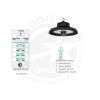 GLOBOSTAR® INDUSTRY 61705 Βιομηχανικό Φωτιστικό Καμπάνα High Bay UFO Τεχνολογίας Smart Group Linkable Control System 2.4Ghz με Αισθητήρα Κίνησης Microwave LED 150W 22500lm SDCM<5 90° AC 85-265V Αδιάβροχο IP65 IK08 Μαύρο Χυτό Αλουμίνιο - Φυσικό Λευκό 50