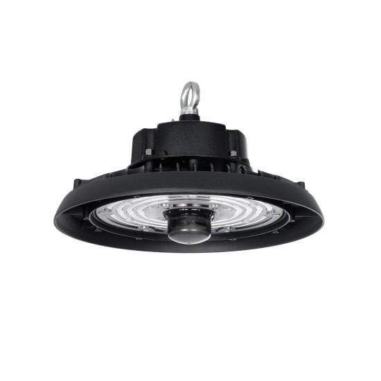 GLOBOSTAR® INDUSTRY 61705 Βιομηχανικό Φωτιστικό Καμπάνα High Bay UFO Τεχνολογίας Smart Group Linkable Control System 2.4Ghz με Αισθητήρα Κίνησης Microwave LED 150W 22500lm SDCM<5 90° AC 85-265V Αδιάβροχο IP65 IK08 Μαύρο Χυτό Αλουμίνιο - Φυσικό Λευκό 50