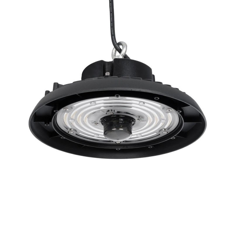 GLOBOSTAR® INDUSTRY 61705 Βιομηχανικό Φωτιστικό Καμπάνα High Bay UFO Τεχνολογίας Smart Group Linkable Control System 2.4Ghz με Αισθητήρα Κίνησης Microwave LED 150W 22500lm SDCM<5 90° AC 85-265V Αδιάβροχο IP65 IK08 Μαύρο Χυτό Αλουμίνιο - Φυσικό Λευκό 50