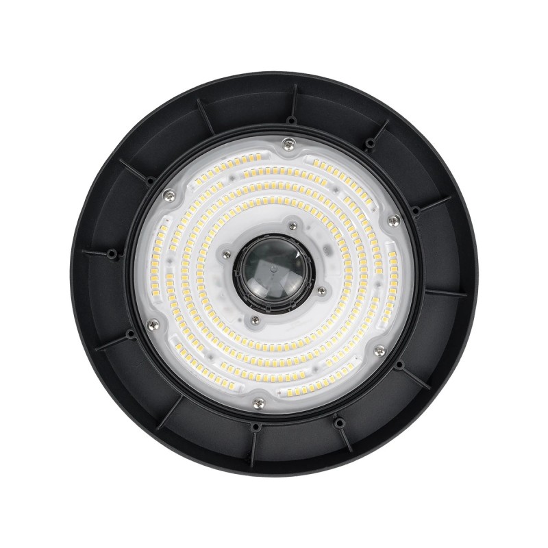 GLOBOSTAR® INDUSTRY 61705 Βιομηχανικό Φωτιστικό Καμπάνα High Bay UFO Τεχνολογίας Smart Group Linkable Control System 2.4Ghz με Αισθητήρα Κίνησης Microwave LED 150W 22500lm SDCM<5 90° AC 85-265V Αδιάβροχο IP65 IK08 Μαύρο Χυτό Αλουμίνιο - Φυσικό Λευκό 50