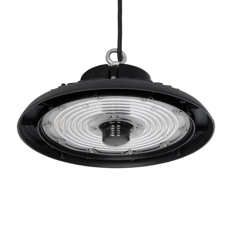 GLOBOSTAR® INDUSTRY 61706 Βιομηχανικό Φωτιστικό Καμπάνα High Bay UFO Τεχνολογίας Smart Group Linkable Control System 2.4Ghz με Αισθητήρα Κίνησης Microwave LED 200W 30000lm SDCM<5 90° AC 85-265V Αδιάβροχο IP65 IK08 Μαύρο Χυτό Αλουμίνιο - Φυσικό Λευκό 50