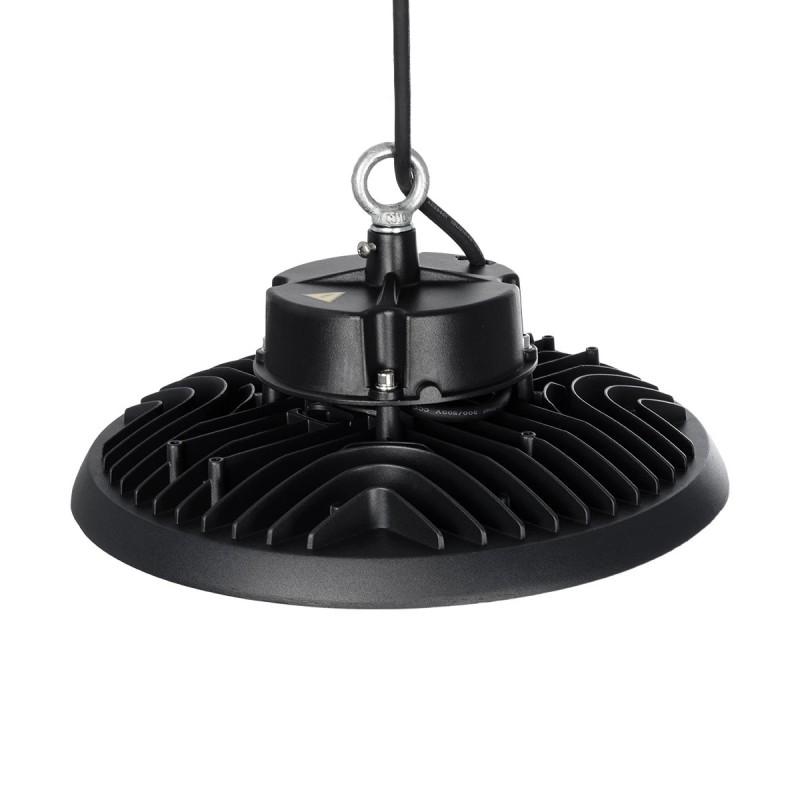 GLOBOSTAR® INDUSTRY 61706 Βιομηχανικό Φωτιστικό Καμπάνα High Bay UFO Τεχνολογίας Smart Group Linkable Control System 2.4Ghz με Αισθητήρα Κίνησης Microwave LED 200W 30000lm SDCM<5 90° AC 85-265V Αδιάβροχο IP65 IK08 Μαύρο Χυτό Αλουμίνιο - Φυσικό Λευκό 50