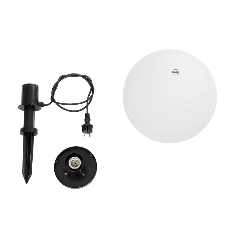 GLOBOSTAR® AGROS 61708 Φωτιστικό Κήπου / Καρφωτό με Ντουί 1 x E27 AC 220-240V Αδιάβροχο IP65 - Λευκό & Μάυρο - Μ30 x Π30 x Υ64cm