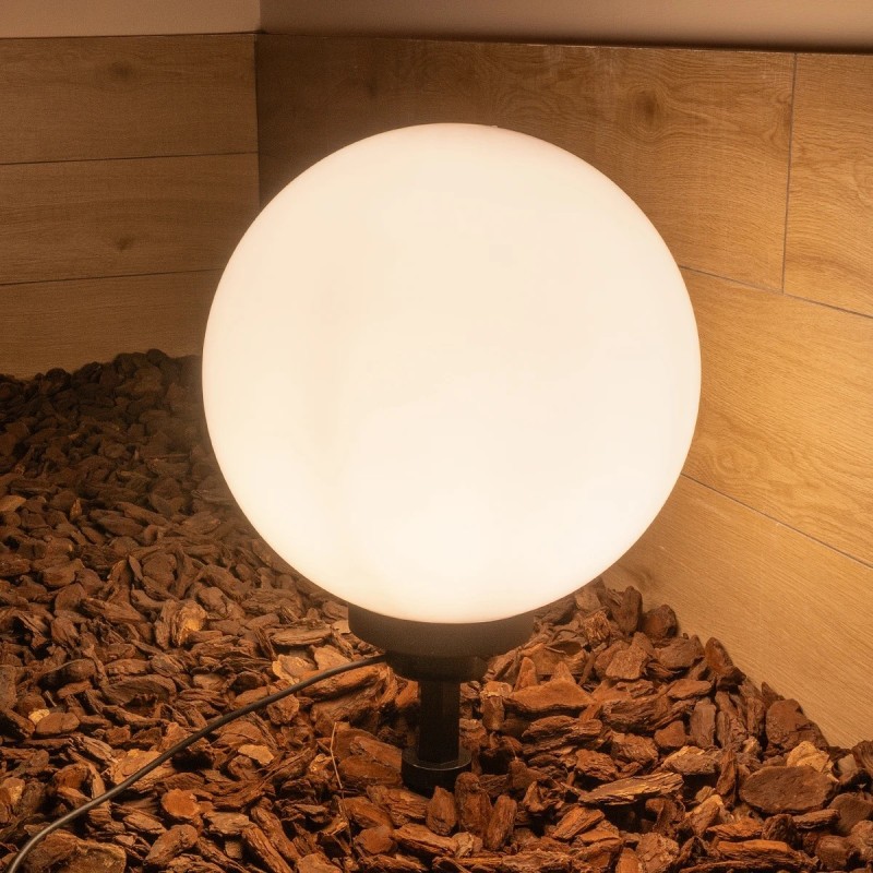 GLOBOSTAR® AGROS 61709 Φωτιστικό Κήπου / Καρφωτό με Ντουί 1 x E27 AC 220-240V Αδιάβροχο IP65 - Λευκό & Μάυρο - Μ40 x Π40 x Υ74cm