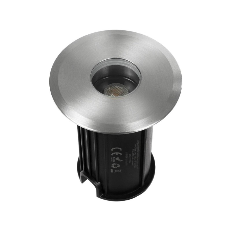 GLOBOSTAR® POOLIFY 61713 Υποβρύχιο Χωνευτό Σποτ για Σιντριβάνια/Πισίνες LED 3W 360lm 30° DC 24V Αδιάβροχο IP68 Θερμό Λευκό 2700K Dimmable - CREE XPE - Ανοξείδωτο Ατσάλι 316 & Tempered Glass - 1m VDE Rubber Καλώδιο - Φ6.5 x Υ8cm / Q5.2cm - 3 Χρόνια Εγγ