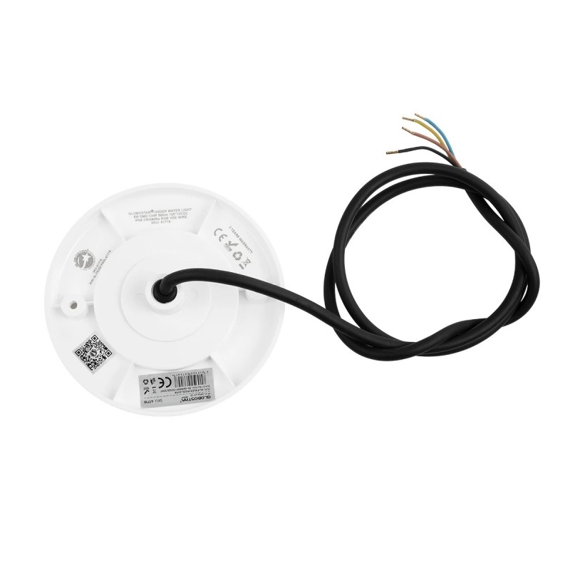 GLOBOSTAR® POOLARTY 61718 Υποβρύχιο Φωτιστικό για Σιντριβάνια/Πισίνες LED 8W 560lm 120° DC 12V Αδιάβροχο IP68 RGB Dimmable - Bridgelux SMD Chip - 1m VDE Rubber Καλώδιο - Μ13 x Π13 x Υ2cm - 3 Χρόνια Εγγύηση