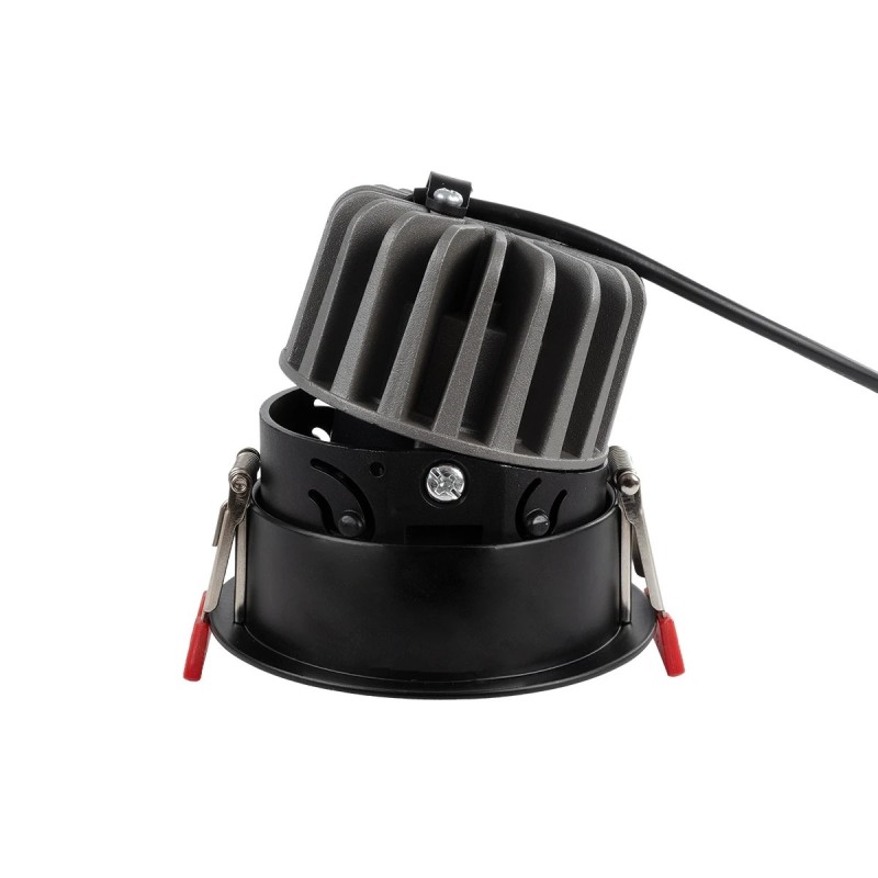 kelvo® PINADO KLV-101-0126 Χωνευτό Downlight Σποτ LED 7W 840lm 15° AC 220-240V IP20 Θερμό Λευκό 2700K - Bridgelux COB Chip & TÜV SÜD Driver - Μαύρο Ματ - Μ8.3 x Π8.3 x Υ8.16cm / Q7.3cm - 5 Χρόνια Εγγύηση