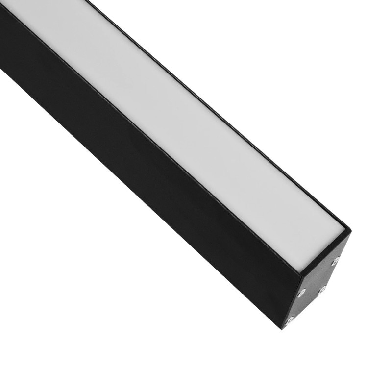 GLOBOSTAR® ALP-LINEAR LUMILINE 61764-3M Επιφανειακό / Κρεμαστό / Επιτοίχιο Προφίλ Αλουμινίου με Λευκό Γαλακτερό Πατητό Κάλυμμα για Ταινίες LED IP20 - Μαύρο Ματ - Μ300 x Π3.5 x Υ7cm