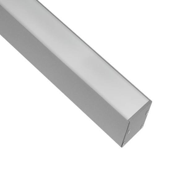 GLOBOSTAR® ALP-LINEAR LUMILINE 61765-3M Επιφανειακό / Κρεμαστό / Επιτοίχιο Προφίλ Αλουμινίου με Λευκό Γαλακτερό Πατητό Κάλυμμα για Ταινίες LED IP20 - Γκρι Ανθρακί Ματ - Μ300 x Π3.5 x Υ7cm