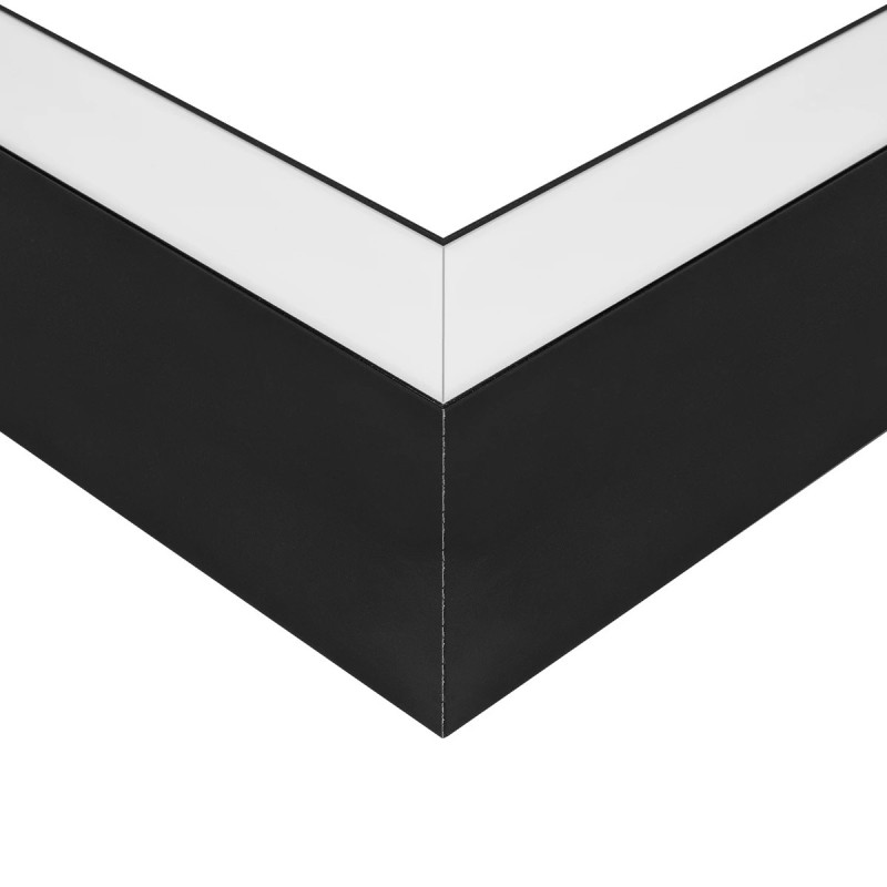 GLOBOSTAR® ALP-CORNER-SIDE90 LUMILINE 61767 Επιφανειακό / Κρεμαστό Προφίλ Αλουμινίου Γωνία με Λευκό Γαλακτερό Πατητό Κάλυμμα για Ταινίες LED IP20 - Μαύρο Ματ - Μ30 x Π3.5 x Υ7cm