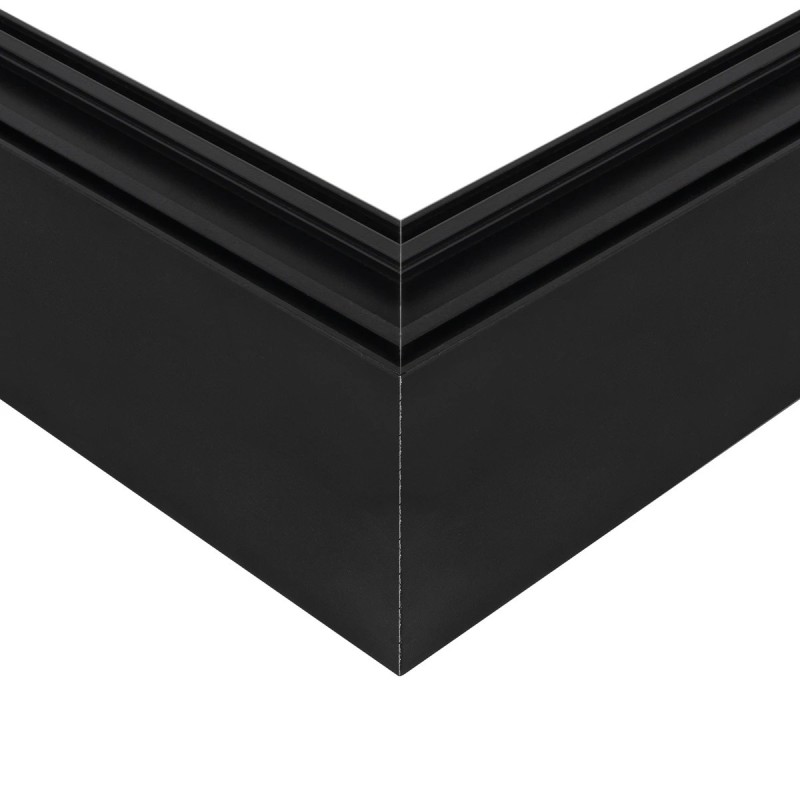 GLOBOSTAR® ALP-CORNER-SIDE90 LUMILINE 61767 Επιφανειακό / Κρεμαστό Προφίλ Αλουμινίου Γωνία με Λευκό Γαλακτερό Πατητό Κάλυμμα για Ταινίες LED IP20 - Μαύρο Ματ - Μ30 x Π3.5 x Υ7cm