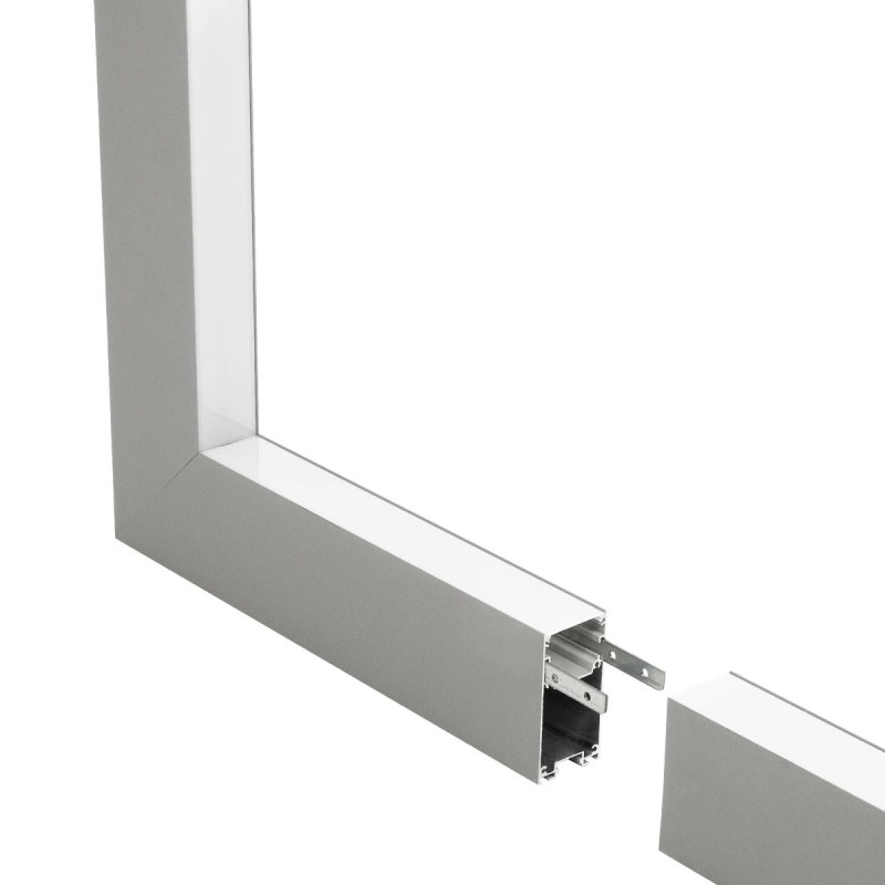 GLOBOSTAR® ALP-CORNER-IN90 LUMILINE 61771 Επιφανειακό / Κρεμαστό Προφίλ Αλουμινίου Γωνία με Λευκό Γαλακτερό Πατητό Κάλυμμα για Ταινίες LED IP20 - Γκρι Ανθρακί Ματ - Μ30 x Π3.5 x Υ7cm