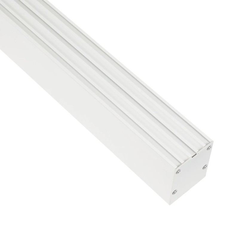 GLOBOSTAR® ALP-LINEAR BRIGHTRAIL 61774-3M Επιφανειακό / Κρεμαστό / Επιτοίχιο Προφίλ Αλουμινίου με Λευκό Γαλακτερό Πατητό Κάλυμμα για Ταινίες LED IP20 - Λευκό Ματ - Μ300 x Π5 x Υ7.5cm
