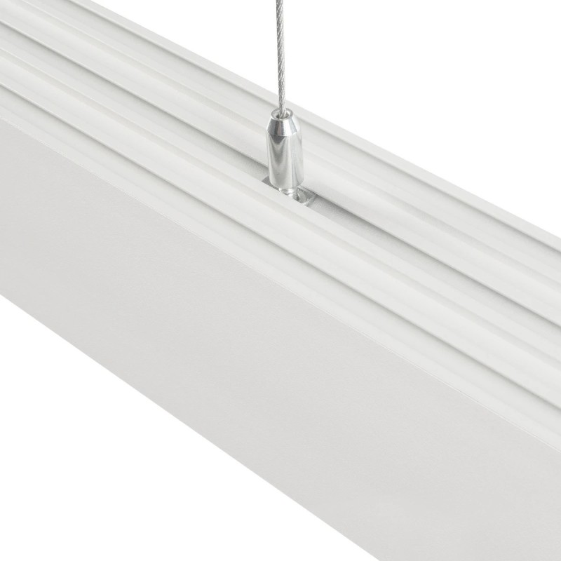 GLOBOSTAR® ALP-LINEAR BRIGHTRAIL 61774-3M Επιφανειακό / Κρεμαστό / Επιτοίχιο Προφίλ Αλουμινίου με Λευκό Γαλακτερό Πατητό Κάλυμμα για Ταινίες LED IP20 - Λευκό Ματ - Μ300 x Π5 x Υ7.5cm