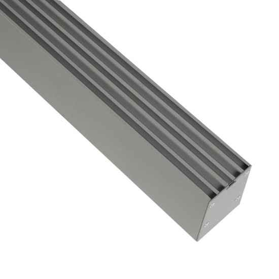 GLOBOSTAR® ALP-LINEAR BRIGHTRAIL 61776-3M Επιφανειακό / Κρεμαστό / Επιτοίχιο Προφίλ Αλουμινίου με Λευκό Γαλακτερό Πατητό Κάλυμμα για Ταινίες LED IP20 - Γκρι Ανθρακί Ματ - Μ300 x Π5 x Υ7.5cm