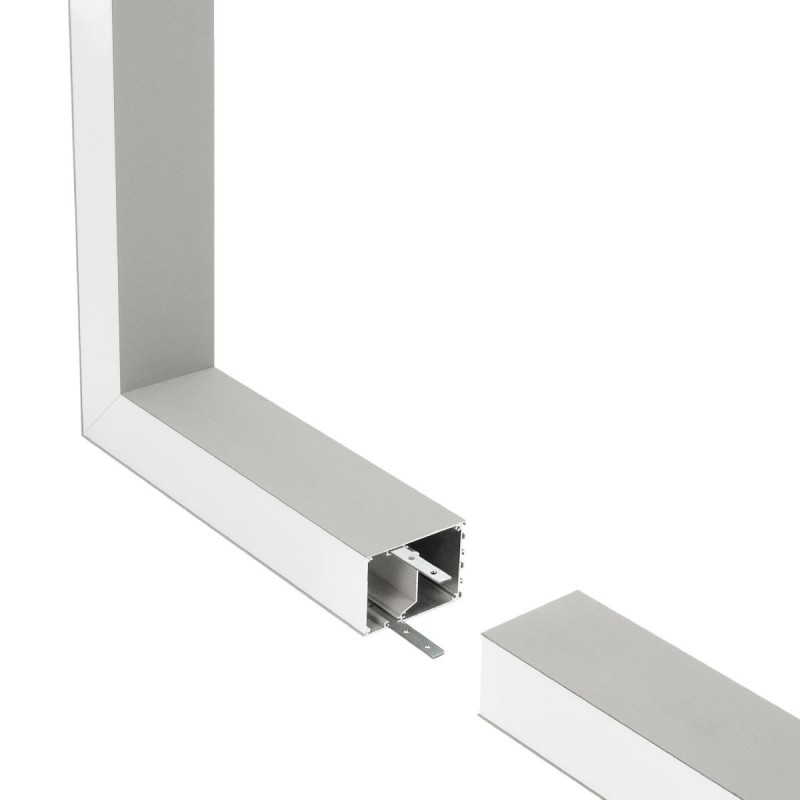 GLOBOSTAR® ALP-CORNER-SIDE90 BRIGHTRAIL 61779 Επιφανειακό / Κρεμαστό Προφίλ Αλουμινίου Γωνία με Λευκό Γαλακτερό Πατητό Κάλυμμα για Ταινίες LED IP20 - Γκρι Ανθρακί Ματ - Μ30 x Π5 x Υ7.5cm