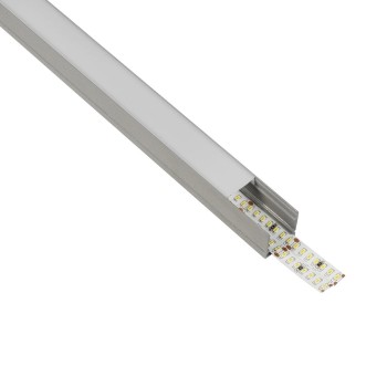 GLOBOSTAR® ALP-LINEAR GLOWTRACK 61798-3M Επιφανειακό Προφίλ Αλουμινίου με Λευκό Γαλακτερό Πατητό Κάλυμμα για Ταινίες LED IP20 - Γκρι Ανθρακί Ματ - Μ300 x Π2 x Υ2cm - Πακέτο 5 Τεμαχίων