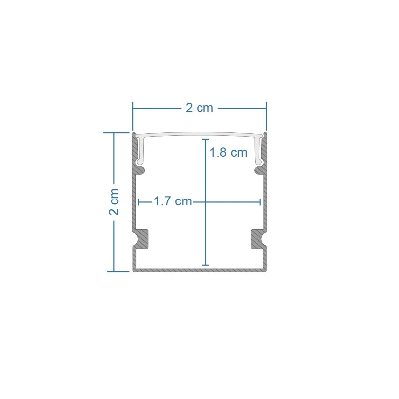 GLOBOSTAR® ALP-LINEAR GLOWTRACK 61798-3M Επιφανειακό Προφίλ Αλουμινίου με Λευκό Γαλακτερό Πατητό Κάλυμμα για Ταινίες LED IP20 - Γκρι Ανθρακί Ματ - Μ300 x Π2 x Υ2cm - Πακέτο 5 Τεμαχίων