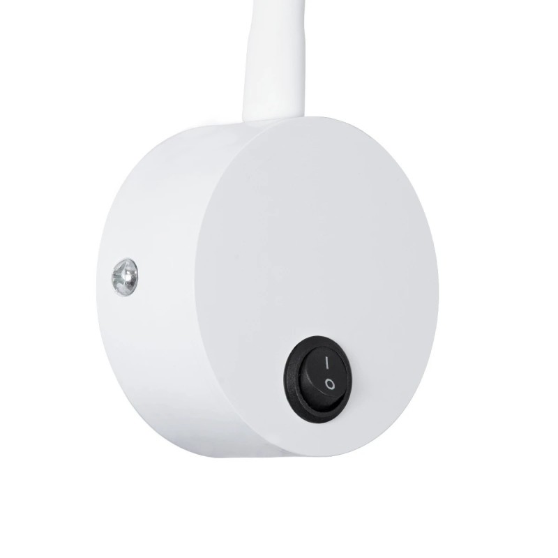 GLOBOSTAR® GOOSE 61688 Μοντέρνο Φωτιστικό Τοίχου - Απλίκα Ξενοδοχείου Reading Light LED 3W 300lm 36° AC 220-240V IP20 Θερμό Λευκό 2700K - CREE XPE Chip & TÜV SÜD Driver - Λευκό Ματ - Μ6.5 x Π15 x Υ24.5cm - 3 Χρόνια Εγγύηση
