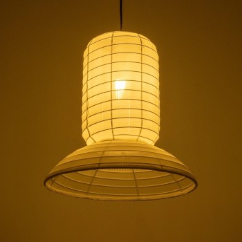 GLOBOSTAR® ROMINA 62002 Μοντέρνο Κρεμαστό Φωτιστικό Οροφής με Ντουί 1 x E27 AC 220-240V IP20 - Λευκό - Μ40 x Π40 x Υ42.5cm