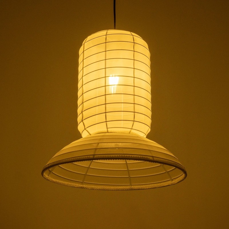 GLOBOSTAR® ROMINA 62002 Μοντέρνο Κρεμαστό Φωτιστικό Οροφής με Ντουί 1 x E27 AC 220-240V IP20 - Λευκό - Μ40 x Π40 x Υ42.5cm